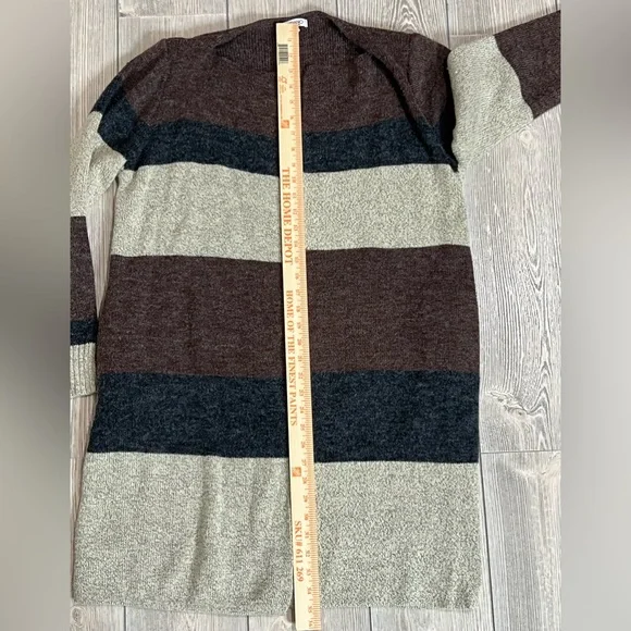 Baciano Brown Multicolor Long-Line Open Cardigan Size Small - Picture 5 of 7